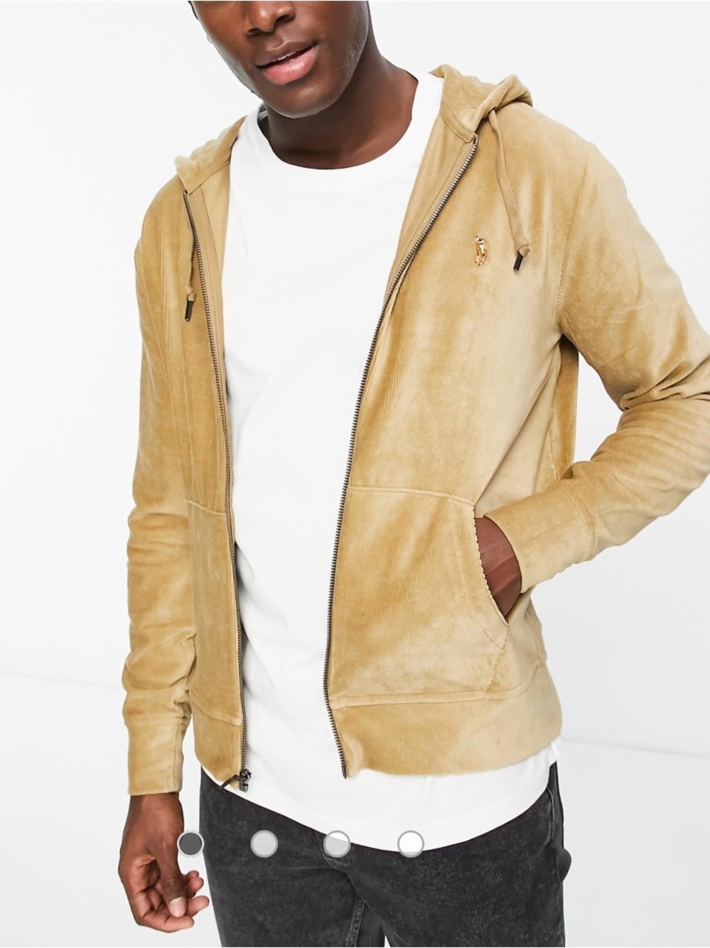 Ralph Lauren Men's Corduroy Hoodie in Light Camel, size L. EUC.